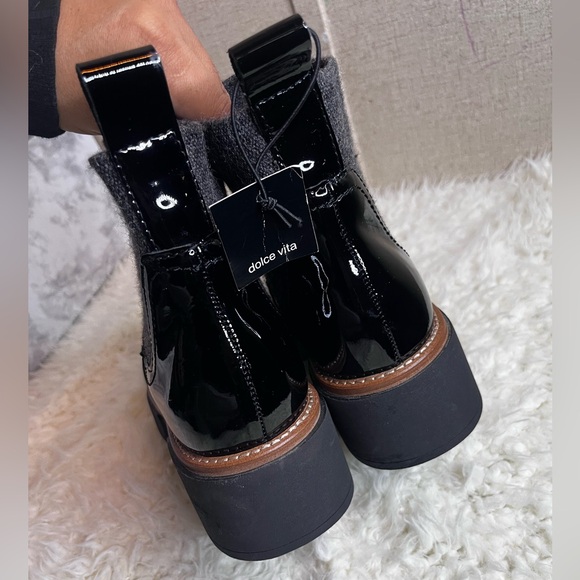 Dolce Vita Black and Gray Ankle Boots waterproof - Picture 4 of 9
